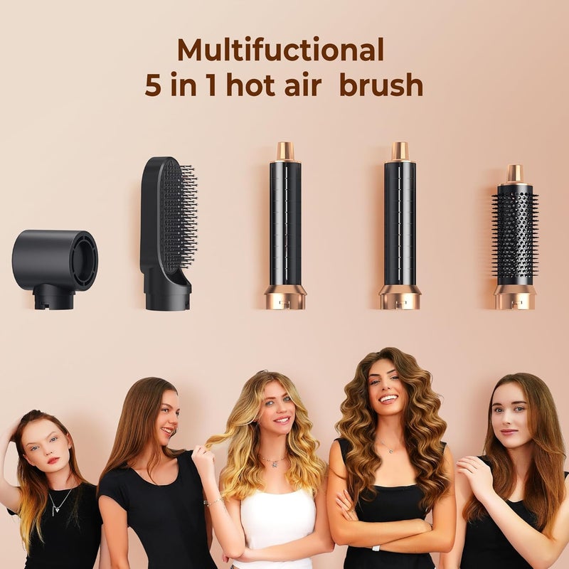 Yitrust 5 in 1 Blow Dryer Brush, Upgrade Hair Dryer Brush Air Curler Air Curling Wrap Styler, Detachable Hot Air Brush Negative Ion Curling Brush Iron, Hair Styling Tools for Drying Curling Straightening - Image 5